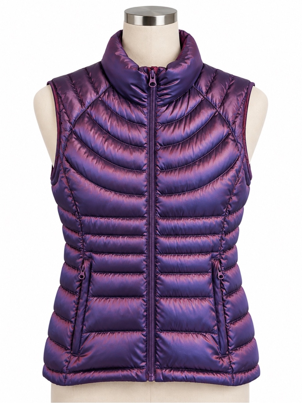 Bernardo Goose Down Puffer Vest Plum Purple Burgundy Women’s L